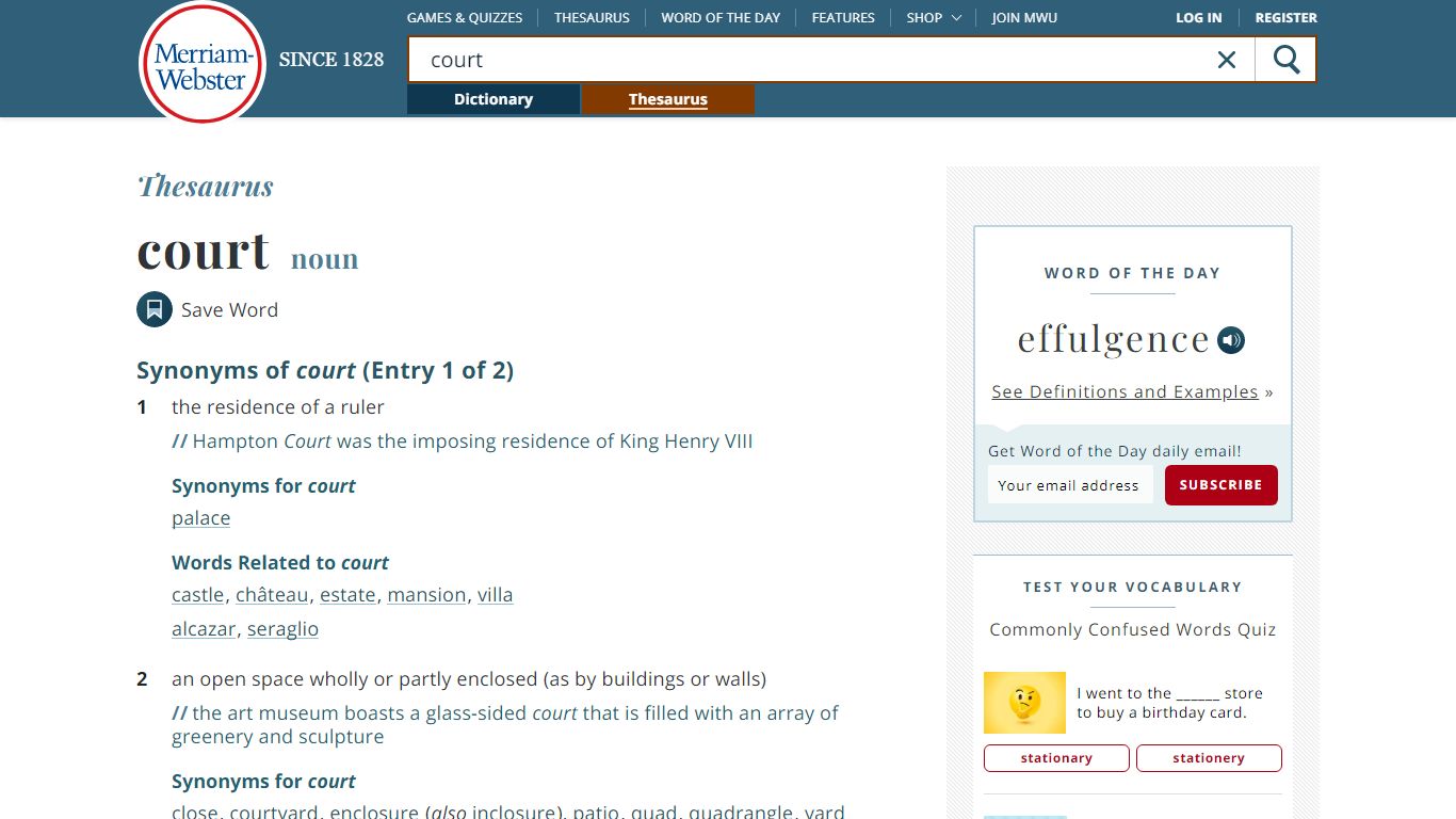 77 Synonyms of COURT | Merriam-Webster Thesaurus